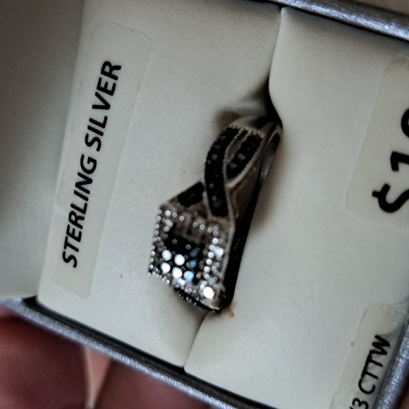 Forever Bride 1/3 CCTW Teal Ring and Band - Picture 6 of 10